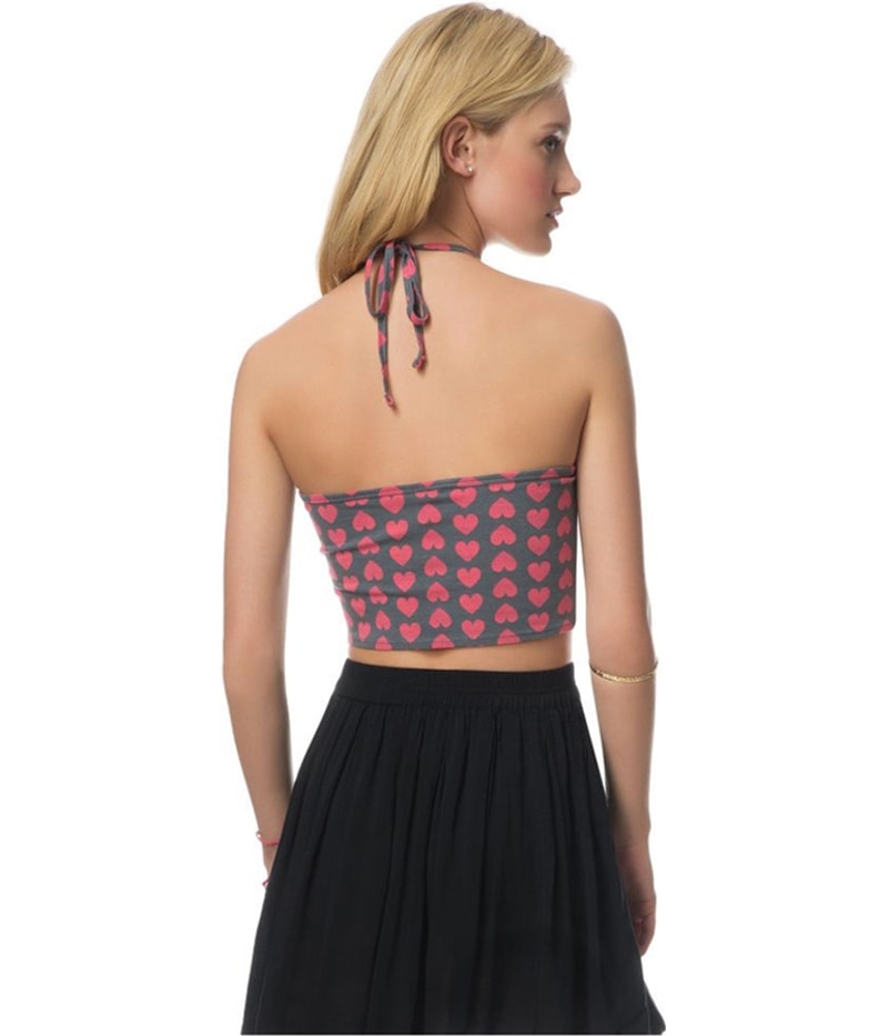 Aeropostale Womens Heart Crop Halter Top Shirt
