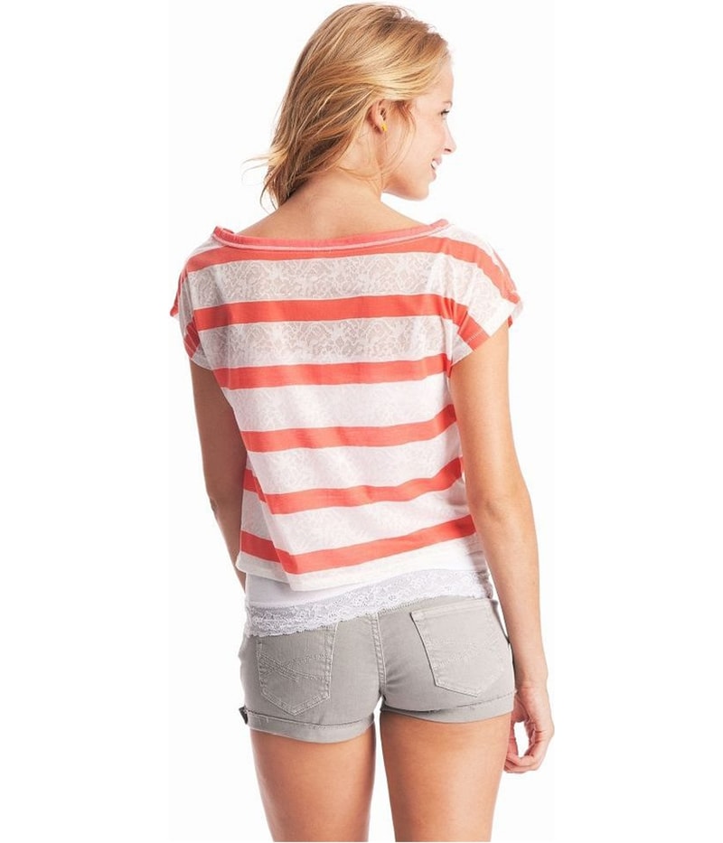 Aeropostale Womens Cropped Ss Graphic T-Shirt
