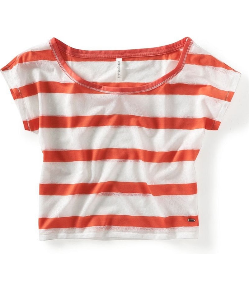 Aeropostale Womens Cropped Ss Graphic T-Shirt