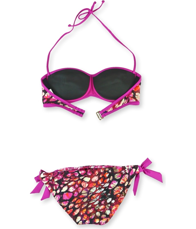 Becca Womens Printed Push Up Reversible 2 Piece Bikini