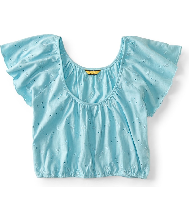 Aeropostale Womens Embroidered Crop Basic T-Shirt