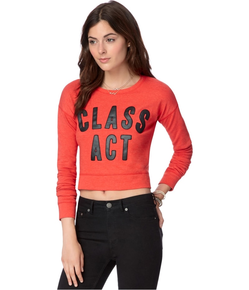 Aeropostale Womens Cropped Class Act Pullover Sweater