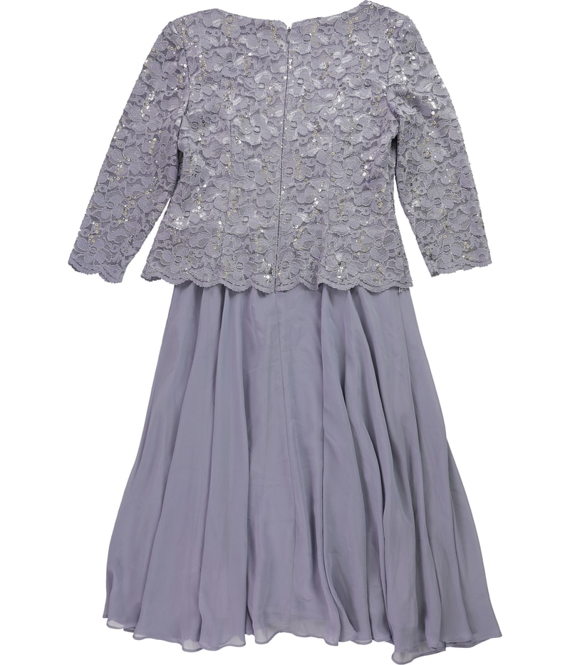 Alex Evenings Womens Lace Top Cocktail Dress