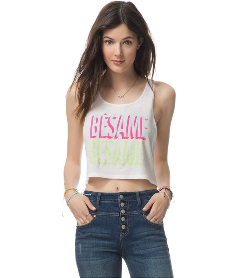 Aeropostale Womens Besame Cropped Tank Top