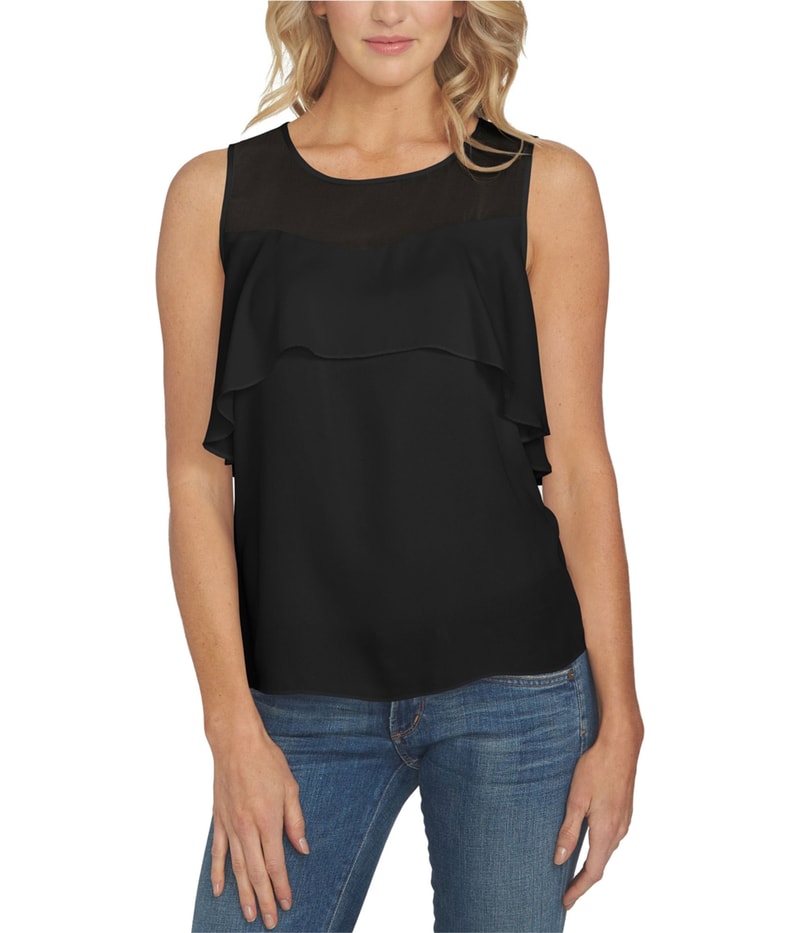 1.STATE Womens Illusion Knit Blouse