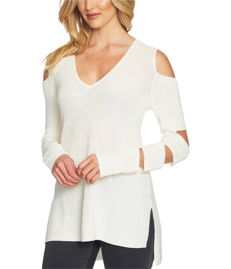 1.STATE Womens Cutout Knit Sweater
