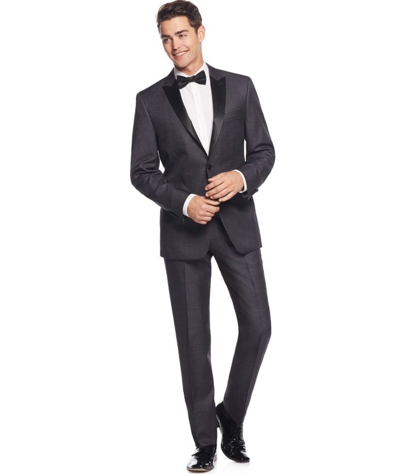 Calvin Klein Mens Slim-Fit Tapered Slim Slacks Dress Pants