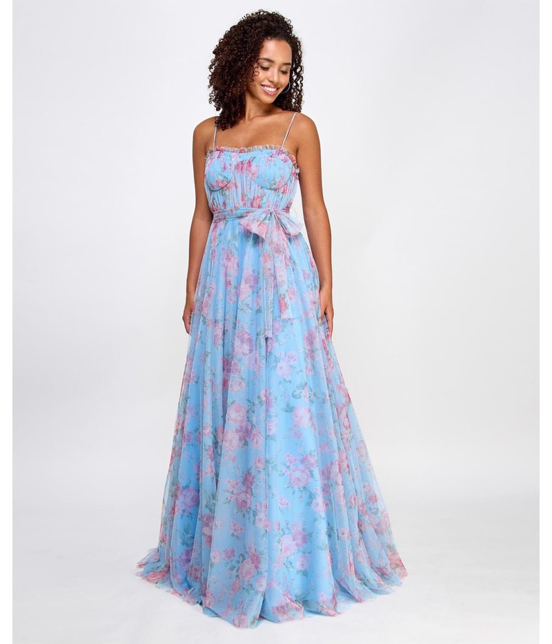 City Studio Womens Drapey Tulle Evening Gown Dress