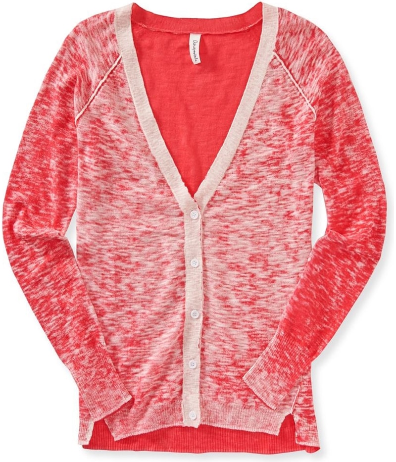 Aeropostale Womens Heathered Cardigan Sweater