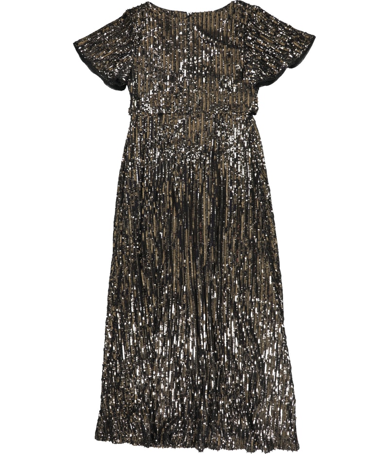 Alex Evenings Womens Front Knot Sequins Gown Dress