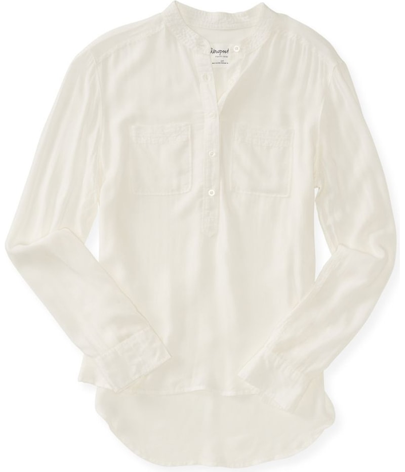 Aeropostale Womens Semi-sheer Henley Shirt
