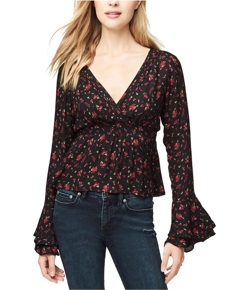 Aeropostale Womens Deep V-Neck Crop Shell Blouse