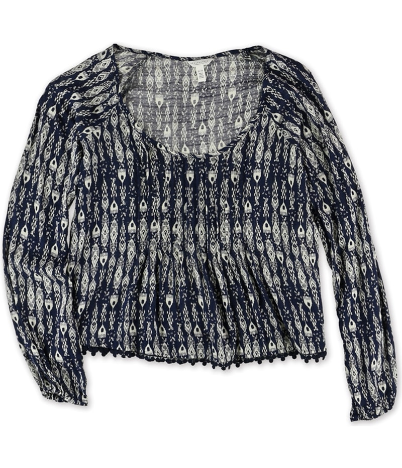 Aeropostale Womens Feather Crop Peasant Blouse