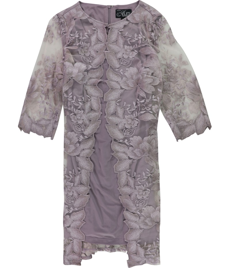 Alex Evenings Womens Embroidered Sheath Dress