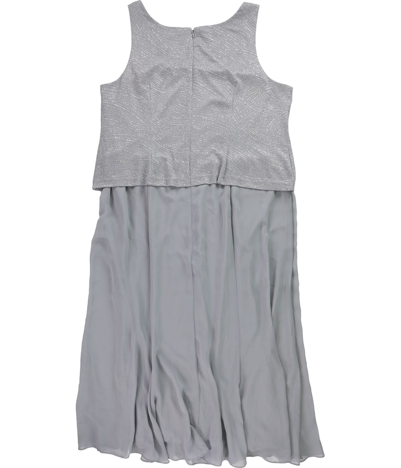 Alex Evenings Womens Metallic Layered Dress