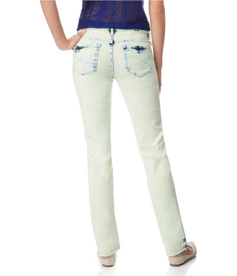 Aeropostale Womens Bayla Dyed Tapered Skinny Jeans in Green, image 2 of 3