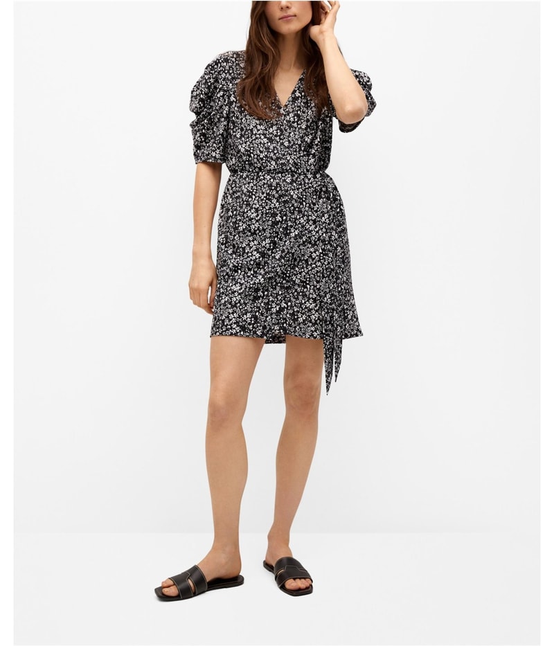 MNG Womens Tie-Waist Mini Dress