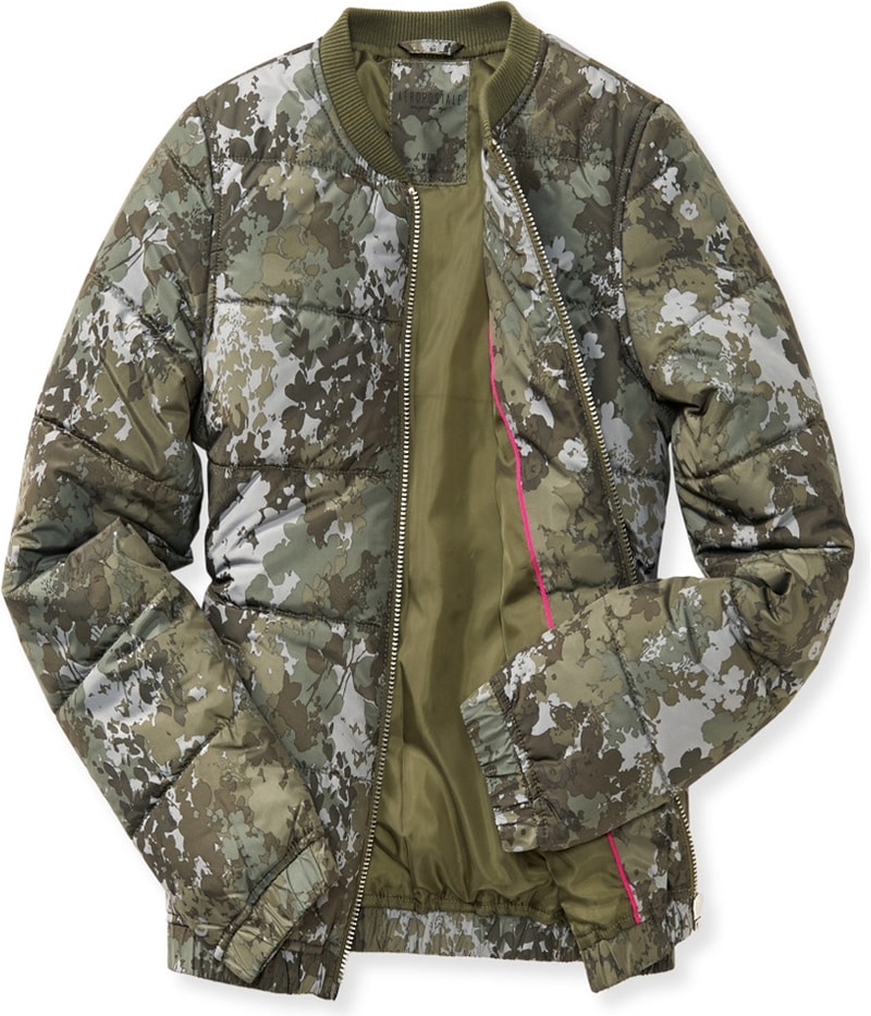 Aeropostale Womens Floral Camo Puffer Jacket