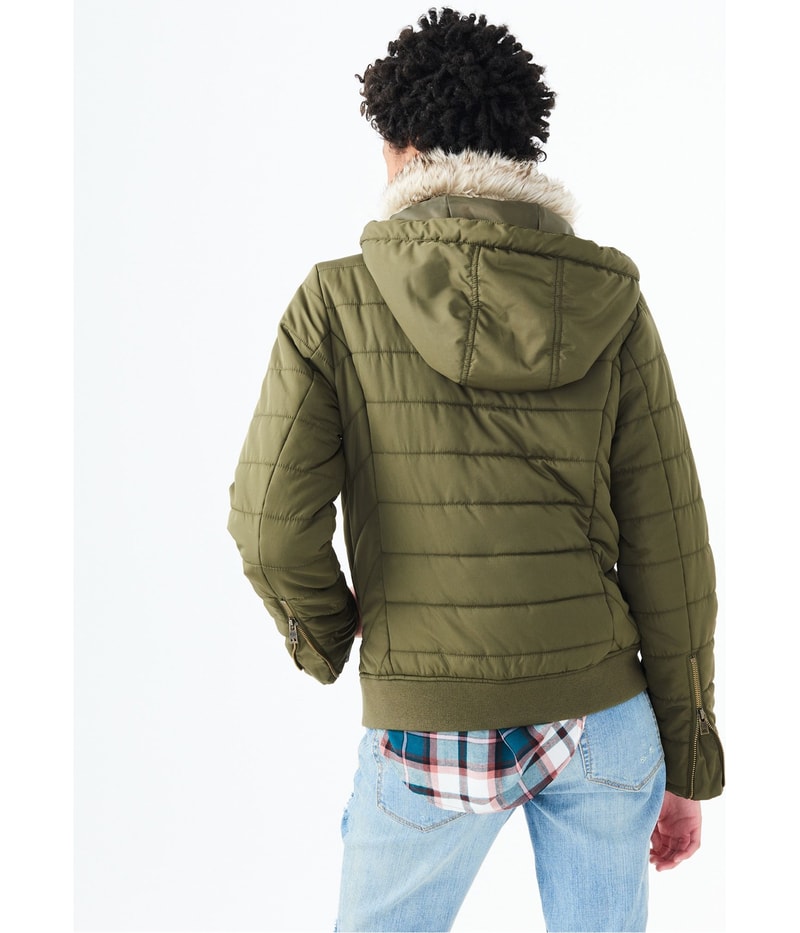 Aeropostale Womens Full Zip Puffer Jacket