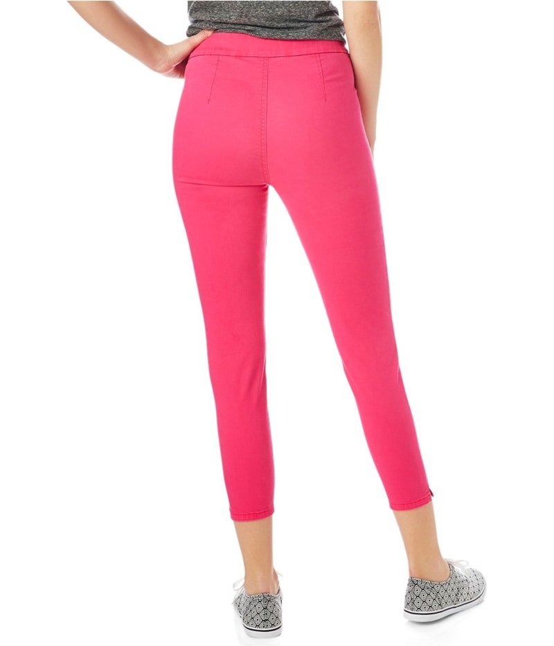 Aeropostale Womens High-Rise Cropped Jeggings in Pink, image 3 of 3