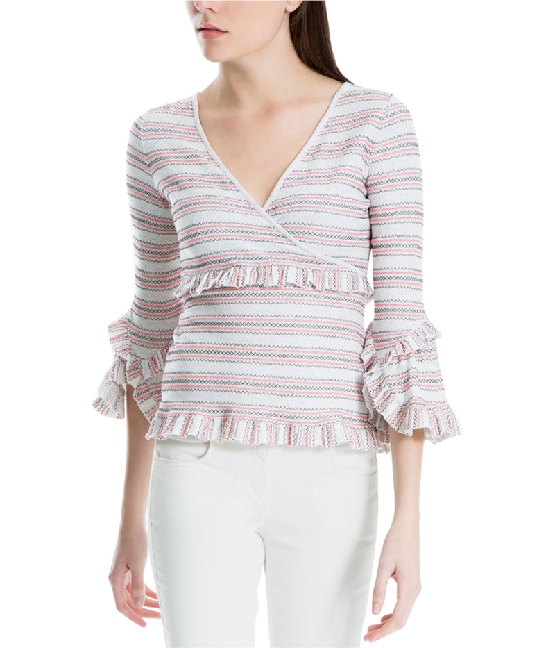 Max Studio London Womens Zig Zag Knit Blouse