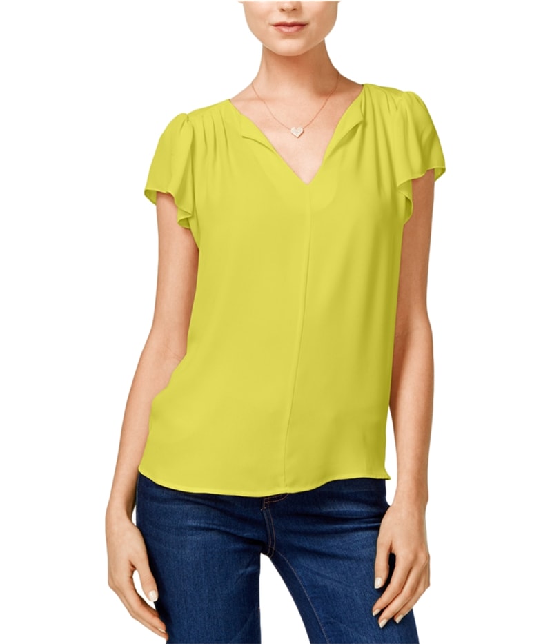 maison Jules Womens Flutter-Sleeve Shell Blouse