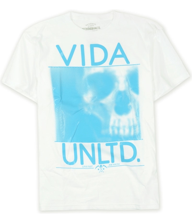 Ecko Unltd. Mens Neon Vida Skull Vinyl Graphic T-Shirt