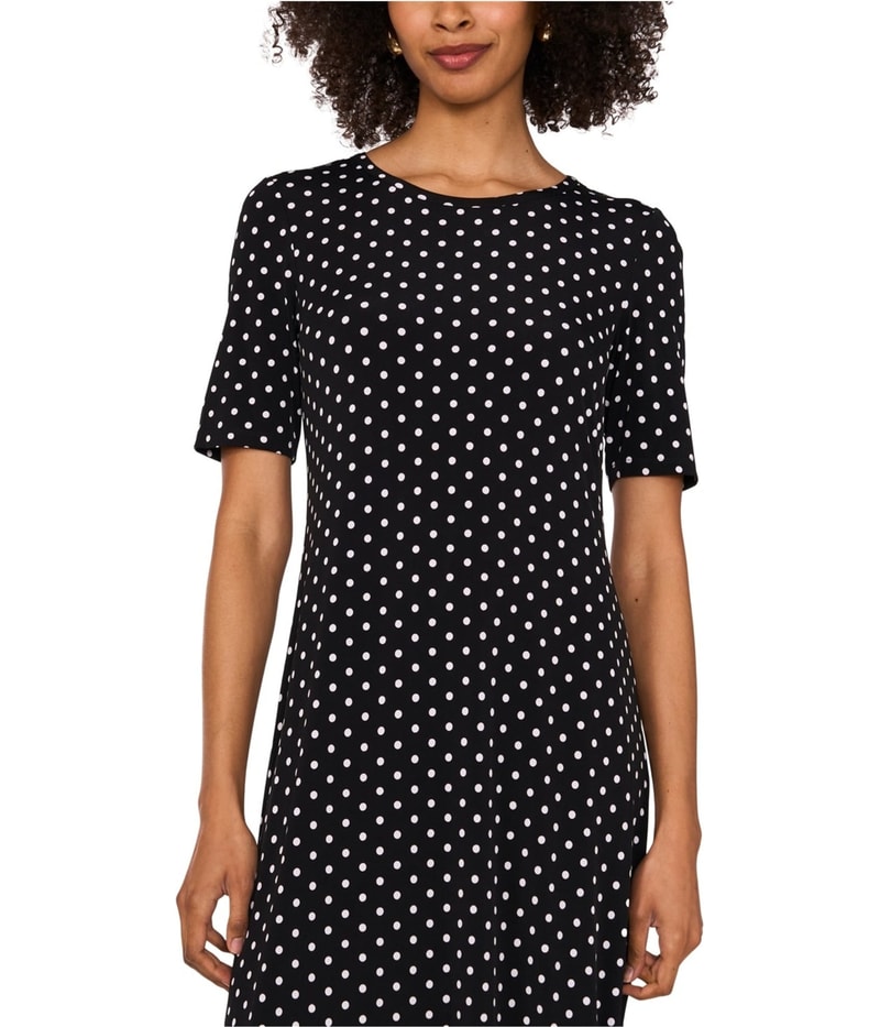 Vince Camuto Womens Printed Elbow-Sleeve Slit Maxi A-line Dress, view 2