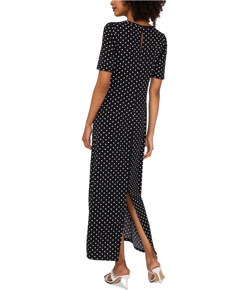 Vince Camuto Womens Printed Elbow-Sleeve Slit Maxi A-line Dress, view 3