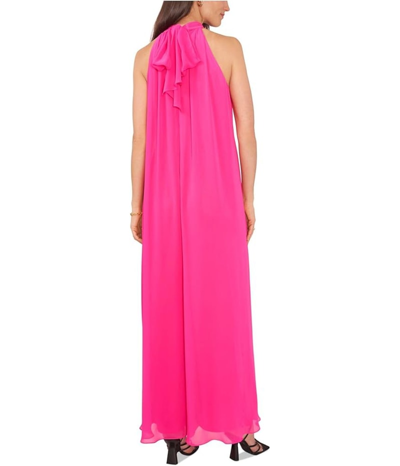 Vince Camuto Womens Tie Neck Jumpsuit