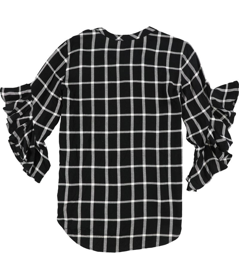 Vince Camuto Womens Pin Tuck Ruffled Blouse