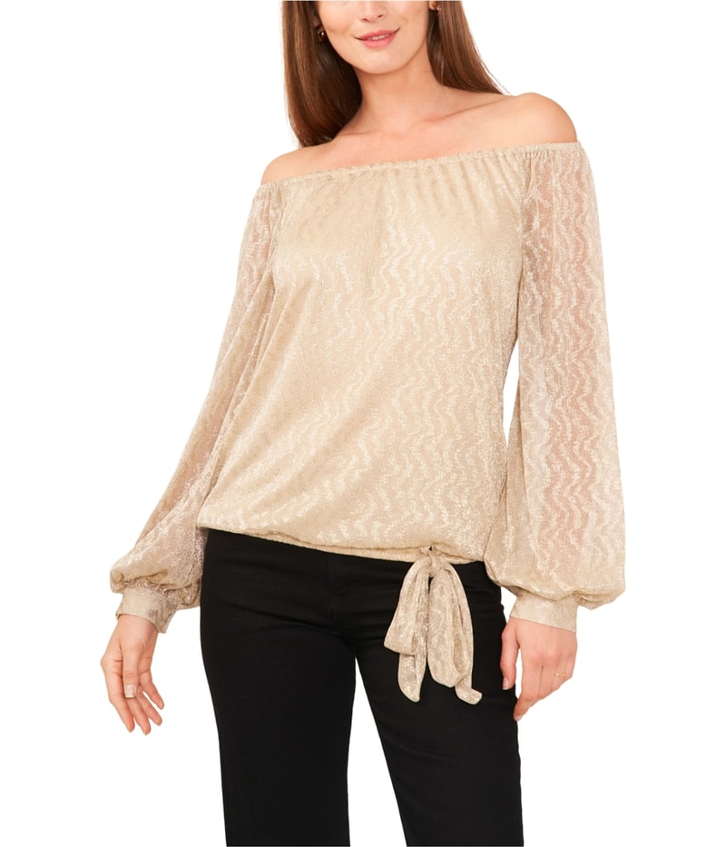 Vince Camuto Womens Tie Waist Off the Shoulder Blouse