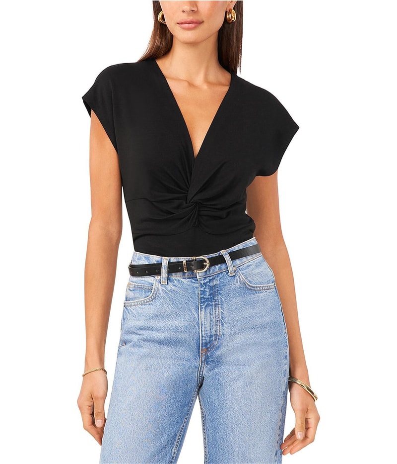 Vince Camuto Womens Twist Front Sleeveless Blouse Top