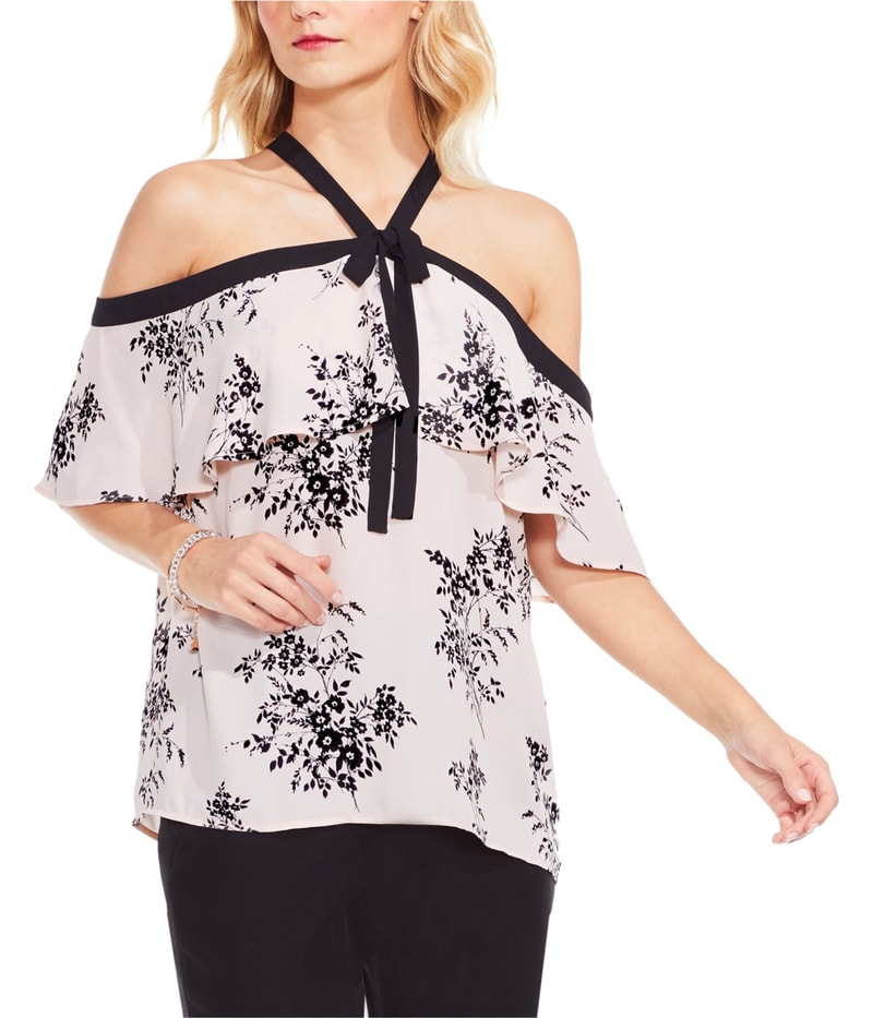 Vince Camuto Womens Crepe Halter Blouse Top