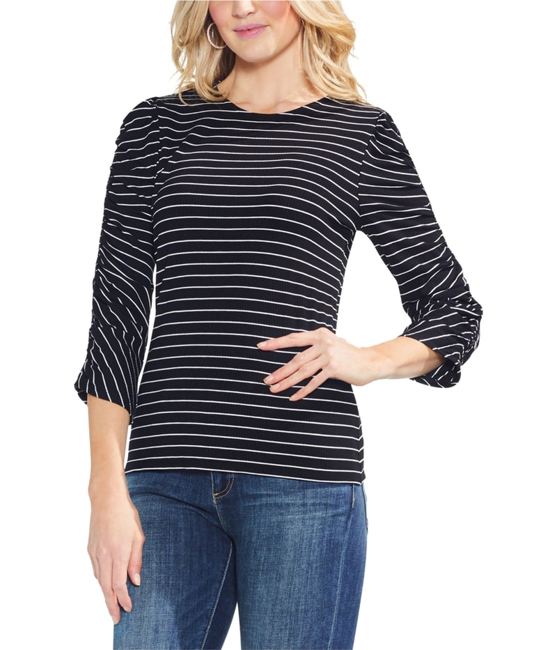 Vince Camuto Womens Ruched Sleeve Shell Blouse