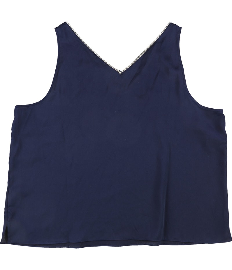 Vince Camuto Womens Embellished neckline Sleeveless Blouse Top