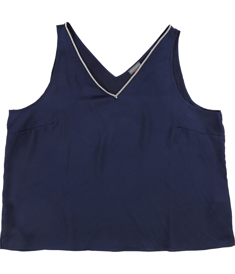 Vince Camuto Womens Embellished neckline Sleeveless Blouse Top