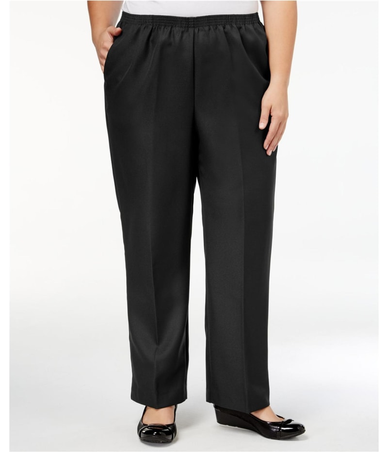 Alfred Dunner Womens Classic Pull On Straight Leg Casual Pants