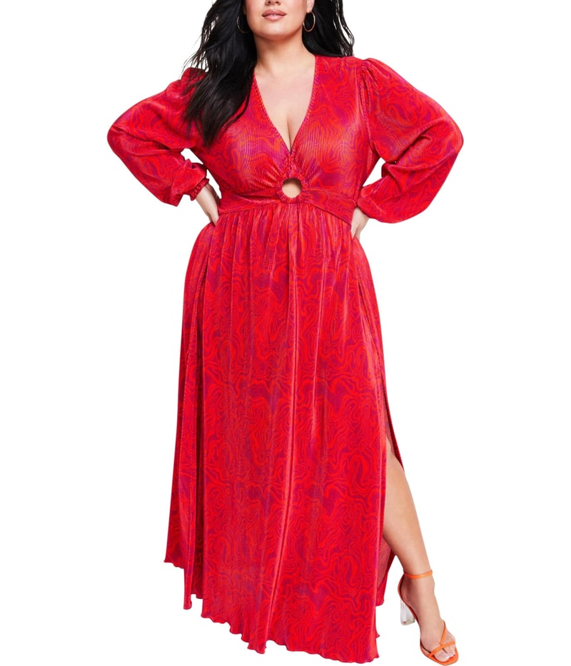 Nina Parker Womens Pleated Maxi Dress