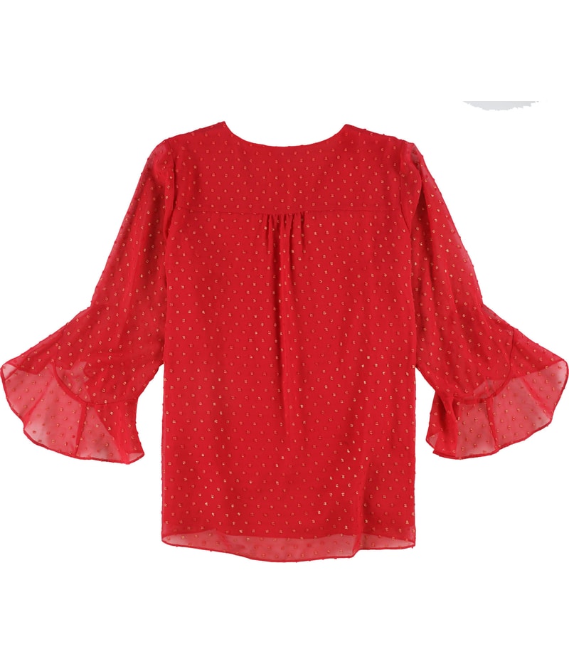 Vince Camuto Womens Clip Dot Knit Blouse