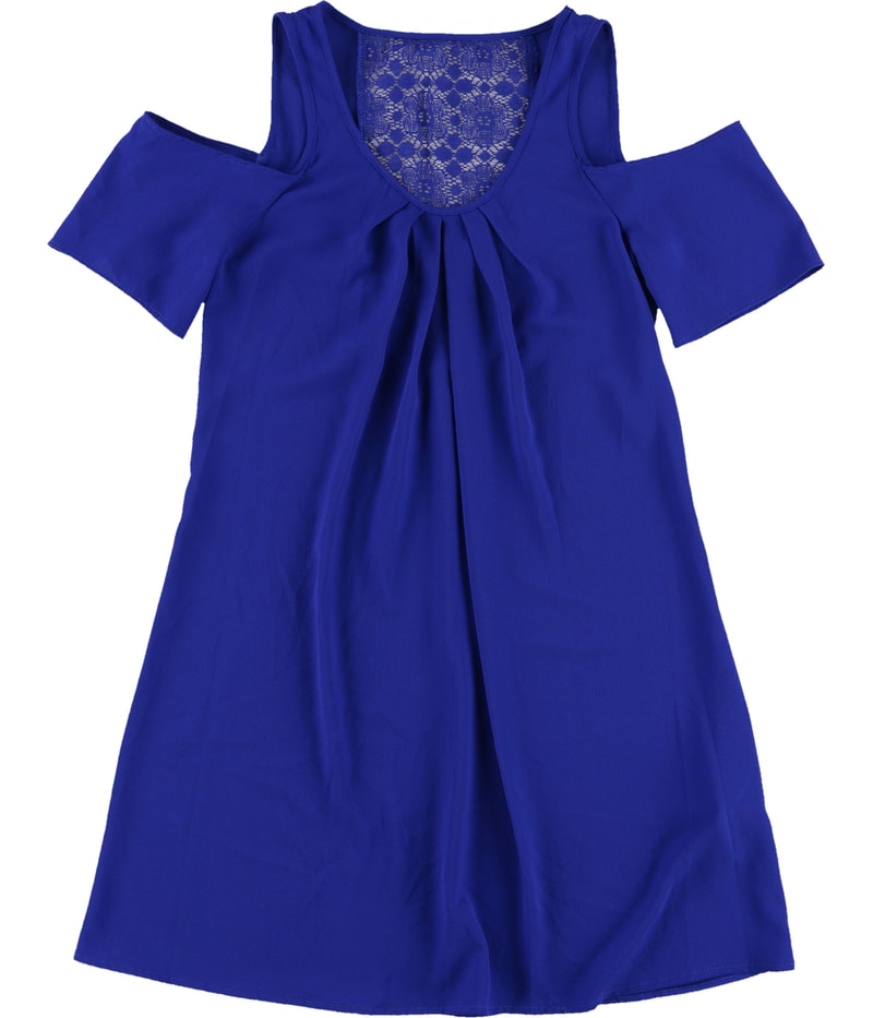 Sequin Hearts Womens Lace-Back Shift Dress
