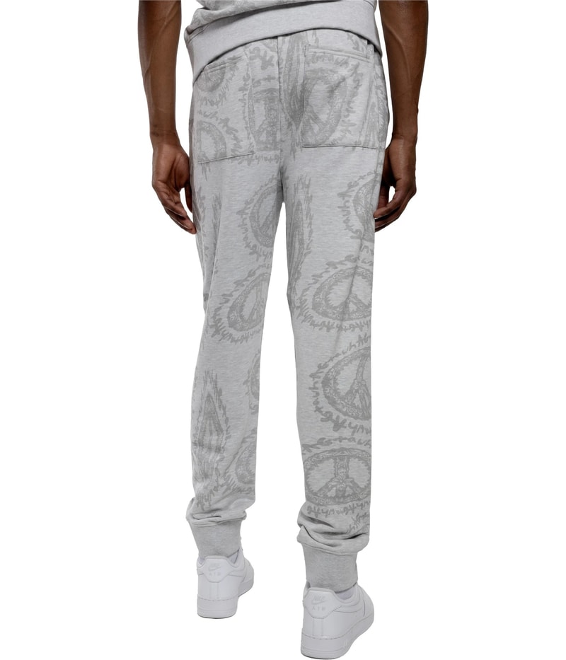 Heather Mens Peace Sign Graphic Tapered Relaxed Jogger Casual Pants, view 2
