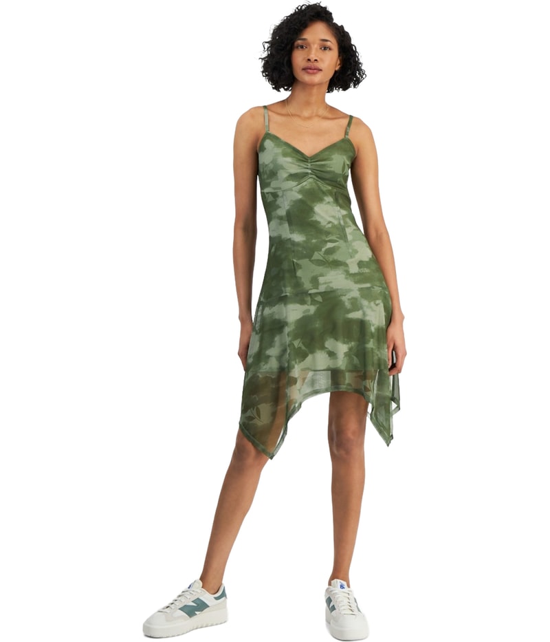 PLANET HEART Womens Printed Mini Asymmetrical Dress