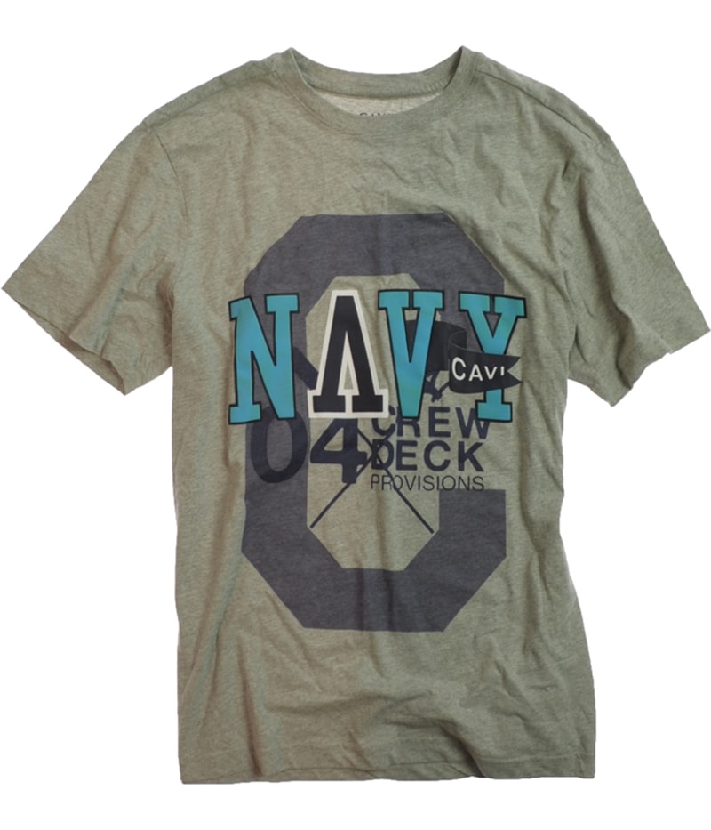CAVI Mens Navy Crew Deck Graphic T-Shirt