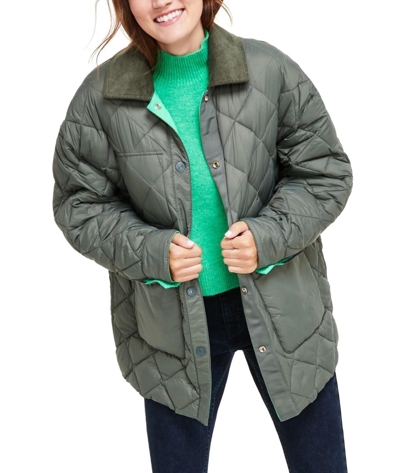 Calvin Klein Womens Reversible Barn Quilted Jacket