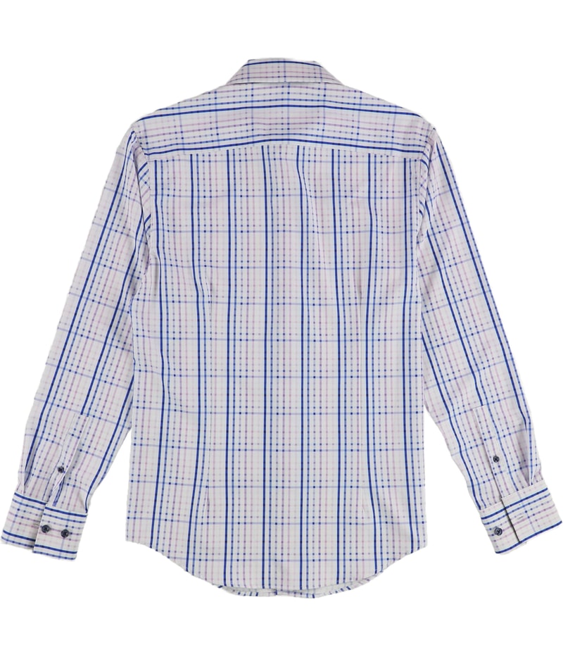 Con.Struct Mens Gingham Style Button Down Dress Shirt