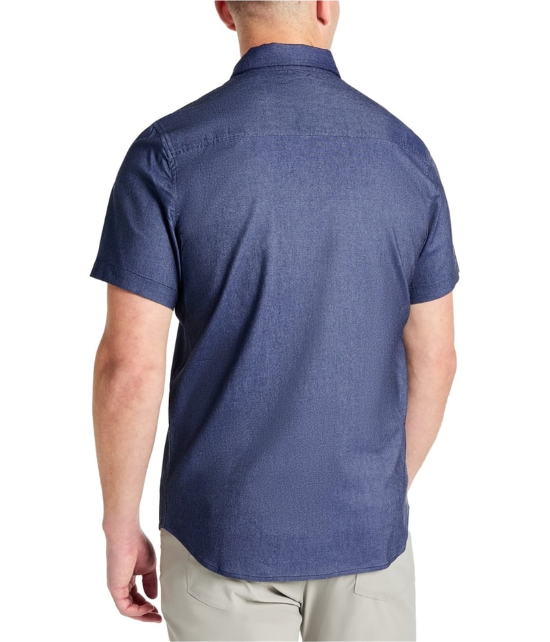 Kenneth Cole Mens Slim Fit Short Sleeve Button Up Shirt