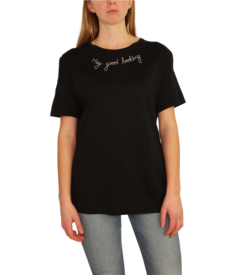 Carbon Copy Womens Hey Good Looking Embellished T-Shirt