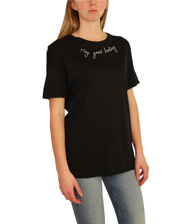 Carbon Copy Womens Hey Good Looking Embellished T-Shirt