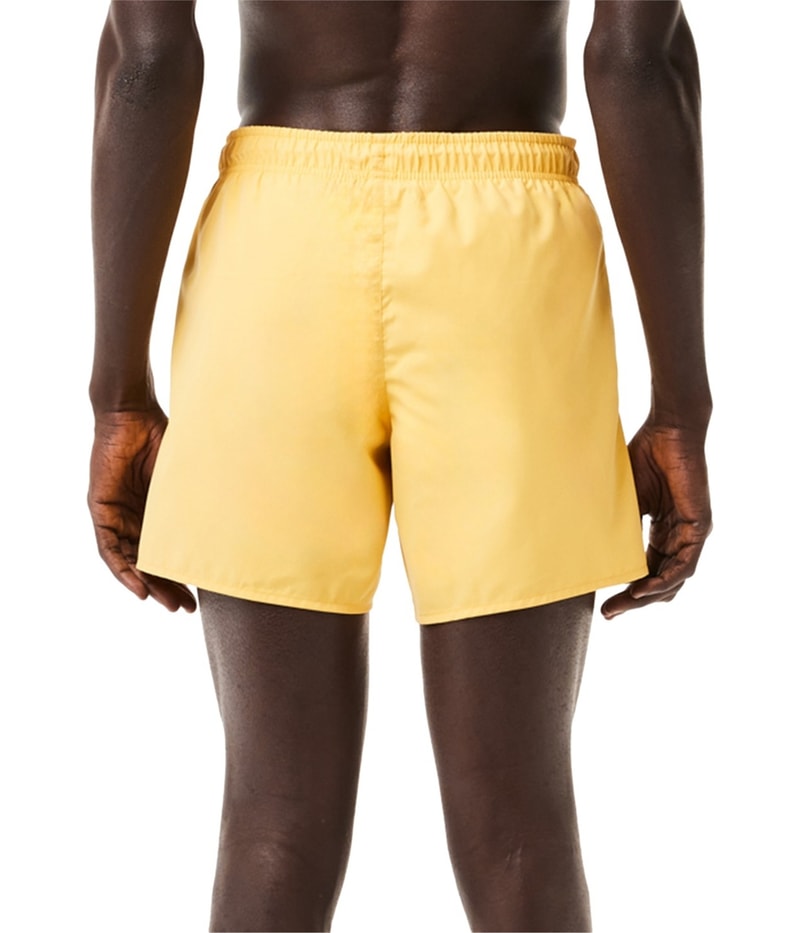 Lacoste Mens Quick-Dry Swim Bottom Trunks in Yellow, view 2